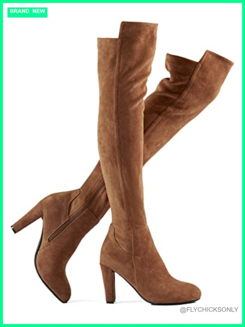 Faux Suede Chunky Heel Over the Knee Thigh High Boots Pointed Toe Women